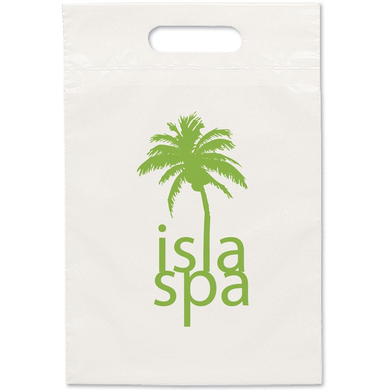 9-1/4 W x 14 H - Recyclable Die Cut Handle Plastic Tote Bags 