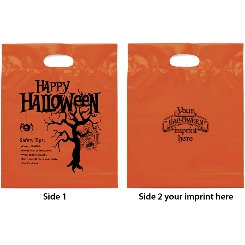 Happy Halloween Plastic Goodies Bag 12W X 15H X 3D