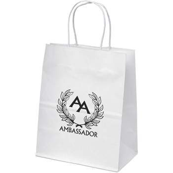 Ambassador White Paper Bag 7.75W X 4.75D X 9.75H